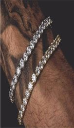 6mm 5mm 4mm 3mm Iced Out Tennis Bracelet Zirconia Triple Lock Hiphop Jewelry 1 Row Cubic Luxury Men Bracelets1656499