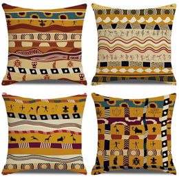 Pillow African Ethnic Style Pillowcase Geometric Digital Printing Office Sofa Throw Cover Home Decoration 45x45