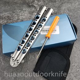 2024 Balisong Theone Classic Blue Hole BM42/BM43 Faca SWING CNC Montagem 440c Lâmina BM535 BM537 BM46 BM47 BM49 Facas Ferramentas EDC