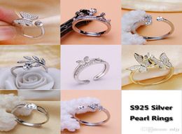 ShinyPearl Ring Setting Zircon Solid Silver 925 Rings Setting Pearl Rings Mounting Ring Blank DIY Jewellery DIY Gift 8 Styles3593470