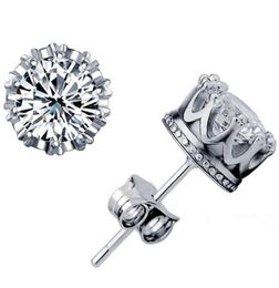 925 silver earrings natural crystal whole fashion small sterling silver Jewellery for women stud men or women earings259T9598608