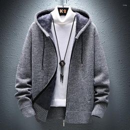 Men's Sweaters Clothing With Pockets Knit Sweater Male Cardigan Thick Zip-up Hoodies Jacket Zipper Coat Heated Fashion 2024 Mode A