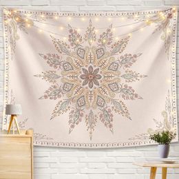 Boho Decoration Home Decor Wall Hanging Floral Tapestry India Mandala Macrame Aesthetic Room Mural 240127