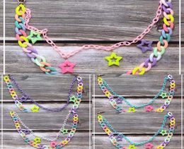 colorful acrylic Pentagram tiaodi Tuku girl cute New sweet macaroni pants waist chain4479941