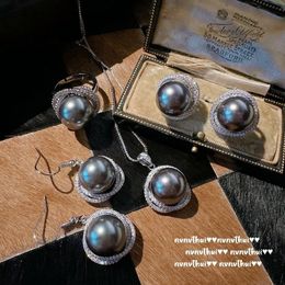 Fashion Luxury 925 Silver Freshwater Pearl Jewelry Sets for Women Exquisite Pendant Necklace Ring Earrings Banquet Gift 240119