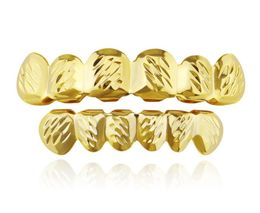 hip hop grillz golden carving pattern dental grills real gold plated cool rapper body Jewellery 7982474