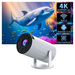 GOOJODOQ Projector HY300 4K Android 11 Dual Wifi6 200 ANSI BT50 1080P 1280720P Portable Mini Home Cinema Outdoor Projetor 240125