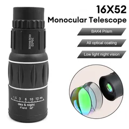 Telescope 16X52 Monocular 66M/8000M HD Scope Night Vision Outdoor Wide View Handheld Zoom For Bird Watching