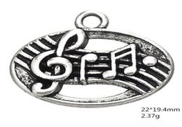 2021 Treble Clef Charms Antique Silver Plated Eighth Sixteenth Music Musical Note DIY alloy Pendant Other Customised jewelry4178937