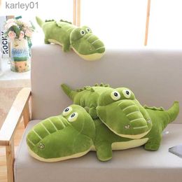 Stuffed Plush Animals Super Cute Crocodile Doll Toy Lazy Sleeper Pillow Birthday Gift YQ240218