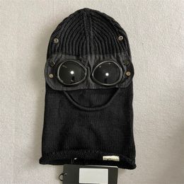 Fashion two Lens Glasses Goggles Beanies Designer Autumn winter knitted hats for men women eye protection young skiing couples windproof warm hats knitted hat