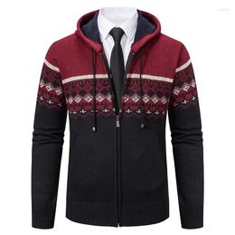 Men's Sweaters 2024 Autumn And Winter Hooded Cardigan Sweater Warm Zipper Design Loose Wool Coat Clothing Size M-3XL