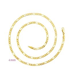 354B 50 cm x 4 mm Figaro Chain Necklaces For Men 24k Gold Plated Fashion Jewellery European Style2066412