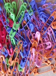 1000 pcs Colourful steel safety pin for Jewellery charms hang tags DIY craft in 23mm long9840185