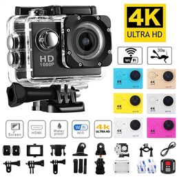 Original Ultra HD 4K Action Camera 1080P30FPS WiFi 2.0-inch Screen 170D Waterproof Underwater Helmet GO Recording Cameras Pro 240126