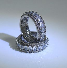 14k White Gold Moissanite Wedding Ring Zirconia Gemstone For Women Anillos De Jewellery Bizuterias Peridot Cluster Rings5432754