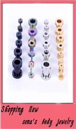 Mix 210mm 8 Size Mix 4 Colour Stainless Steel Flesh Tunnel Ear Plug Tunnel Body Piercing6143496