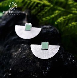 Lotus Fun Moment Real 925 Sterling Silver Natural Stone Fashion Jewellery Vintage Luxury and Simple Stud Earrings for Women8298786