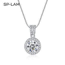 SP-LAM Diamond Pendant Necklaces For Women 925 Sterling Silver Luxury Chain Trending Iced Bling Wedding Jewelry 240127