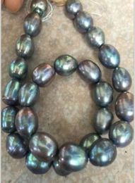 Fast stnning 1012mm tahitian baroque black green grey pearl Loose beads 18inches5828871