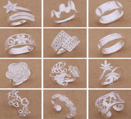 Mixed Orders Top quality 925 sterling silver rings fashion style Christmas party to send his girlfriend wife gifts 24pcslot wjl6641291