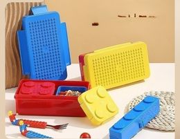 Creative DIY Pixel Fun Building Blocks Children Bring Meals To Work Bento Box Lunch Box Picnic Box Salad Box