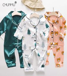 Clothing Sets Children039s Pajamas Set Spring Baby Boy Girl Clothes Casual Sleepwear Kids Cartoon TopsPants Toddler7170629