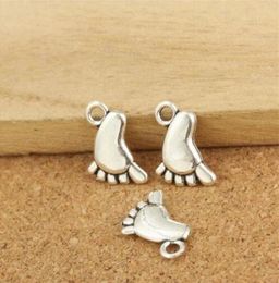 Bluk 800 pcs Alloy Antique Silver Plated Baby Feet Charms pendant 2 sided good for DIY craft1609288