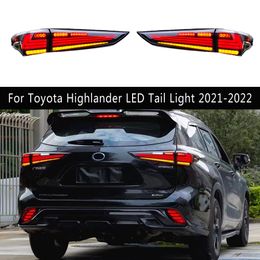 Rear Lamp Auto Parts For Toyota Highlander LED Tail Light 21-22 New Kluger Rear Fog Brake Turn Signal Automotive Accessories