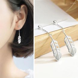 Dangle Earrings Fashion Sweet Feather Short Creative Temperament Personality Trendy Female Jewellery Gifts