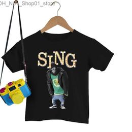 T-shirts Johnny Gorilla Sing T-shirt Kids Sing Movies TShirts Summer Short Sleeve Top Hip Hop Streetwear Boys Girls Harajuku Fashion Tees Q240218