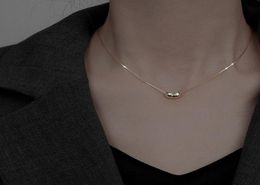 Pendant Necklaces Titanium Steel Temperament Necklace Phase Bean Collarbone Chain For Women Fashion Charm Jewellery Gifts Trendy3874968