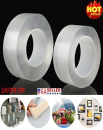 Doublesided Gel Grip Tape Sticker Traceless Washable Adhesive Tape Nano Technology Reuse Removable Tapes Indoor Outdoor9017425