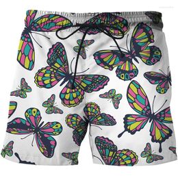 Men's Shorts Summer For Man Swim Short Pant Beach Board 3d Printed Butterfly Quick Dry Pants Swimsuit Casual Running