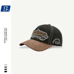 Ball Caps Embroidered Retro Washed Distressed Denim Baseball Cap Men And Women Couple Fashion Peaked