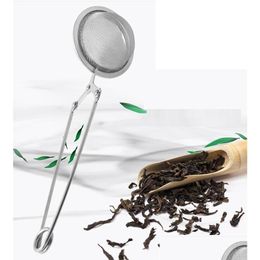 Coffee Tea Tools Infuser 304 Stainless Steel Sphere Mesh Strainer Herb Spice Filter Diffuser Ball With Handle 10Pcs Drop Delivery Dhoog