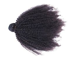 Mongolian Afro Kinky Curly Virgin Hair Weave 100 Unprocessed Human Remy Hair Bundles 1030quot Natural Color Double Weft Hair E4583344