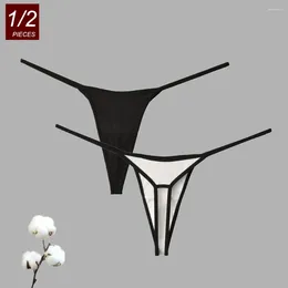 Women's Panties 1/2pcs One Line Belt Cotton Thong Women Pack Size S-XL Ladies Mini Fitness T-back Sports Underwear Girls Panty