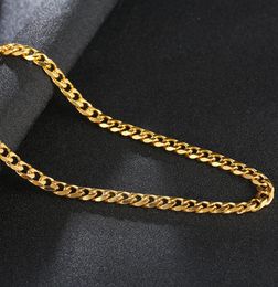 8mm 75cm 24k goldplated men039s goldplated silverplated black gold necklace hip hop Cuban South American men039s Jewellery 4319904