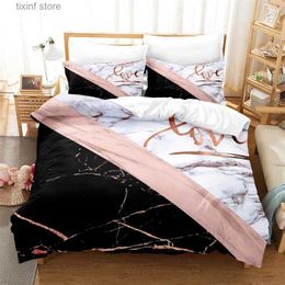 Bedding sets Modern Marble Duvet Cover King Queen Size For Girls Kids Teens Geometric Pattern Comforter Cover Microfiber Abstract Bedding Set T240218