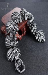 Indian headdress titanium steel bracelet men's horror skull over explosion4723565