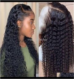 Productswater Wave Short Curly Lace Front Human Hair Wigs For Black Women Bob Long Deep Frontal Brazilian Wig Wet And Wavy Full Dr6762982