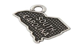 Fashion Alloy Antique Silver Color South Carolina Shape Map Charms 50pcs Online Whole AAC8102436817