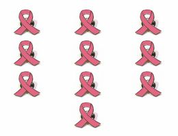 100PCS Official Pink Ribbon brooches Breast Cancer Awareness Lapel Pins9804297
