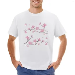 Men's Polos Cherry Blossom Flower Plant - Transparent Background T-Shirt Anime Customs Quick Drying Tops Mens Tall T Shirts