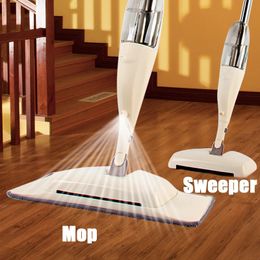 4in1 Spray Mop Broom Set Wooden Floor Flat Mops Home Cleaning Tool Household with Reusable Microfiber Pads Lazy 240123