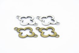 Bulk 500 pcs lot Clover Quatrefoil Connector Links Charms Silver Bronze Plated 2115mm Pick your amount6832252