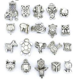 Mix Style Beads Antique Silver Plated Alloy Big Hole Charms Spacer Beads fit bracelet DIY Jewelry Necklaces Pendants cha91996399113715