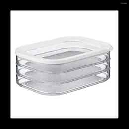 Jewellery Pouches 1.6L With 3 Tier Meat Pieces Storage Box Airtight Lid Dishwasher Safe 3Layer Crisper