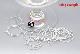600pcs Silver Plated Wine Glass Charm Rings Earring Hoops 25x21mm Findings Whole jewelry making finding5626773